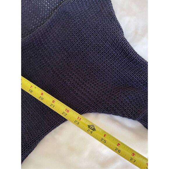 Michael Kors Open Front Cardigan Short Sleeve Small Navy Blue - Picture 2 of 6